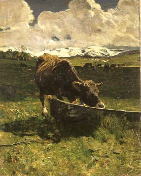 Giovanni Segantini, «La mucca all\'abbeveratoio» (1887)